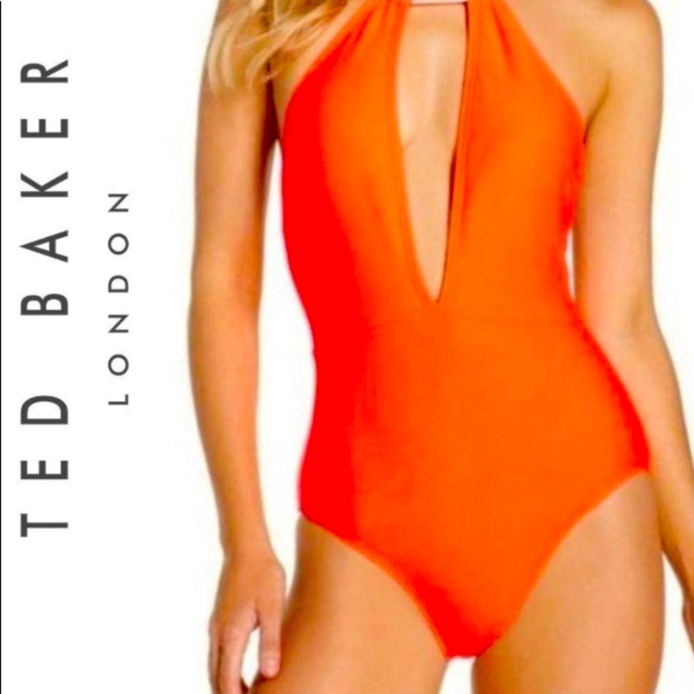 NWT TED BAKER LONDON Coral Pikaa one piece Swimsuit - Picture 1 of 7